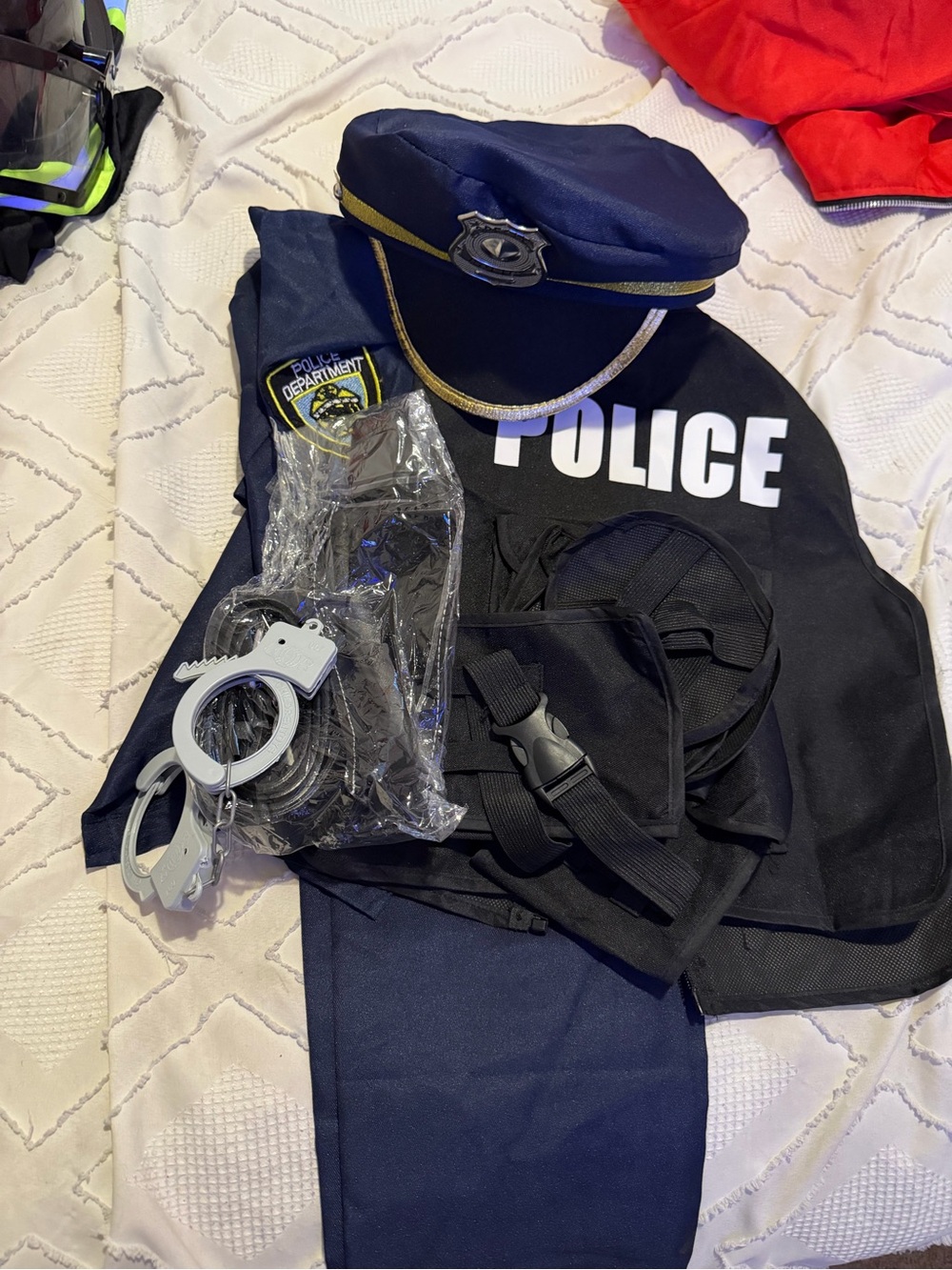 Kids Police Costume Shirt & Top - Navy/Black Play Uniform